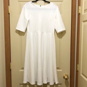 White back zipper dress.